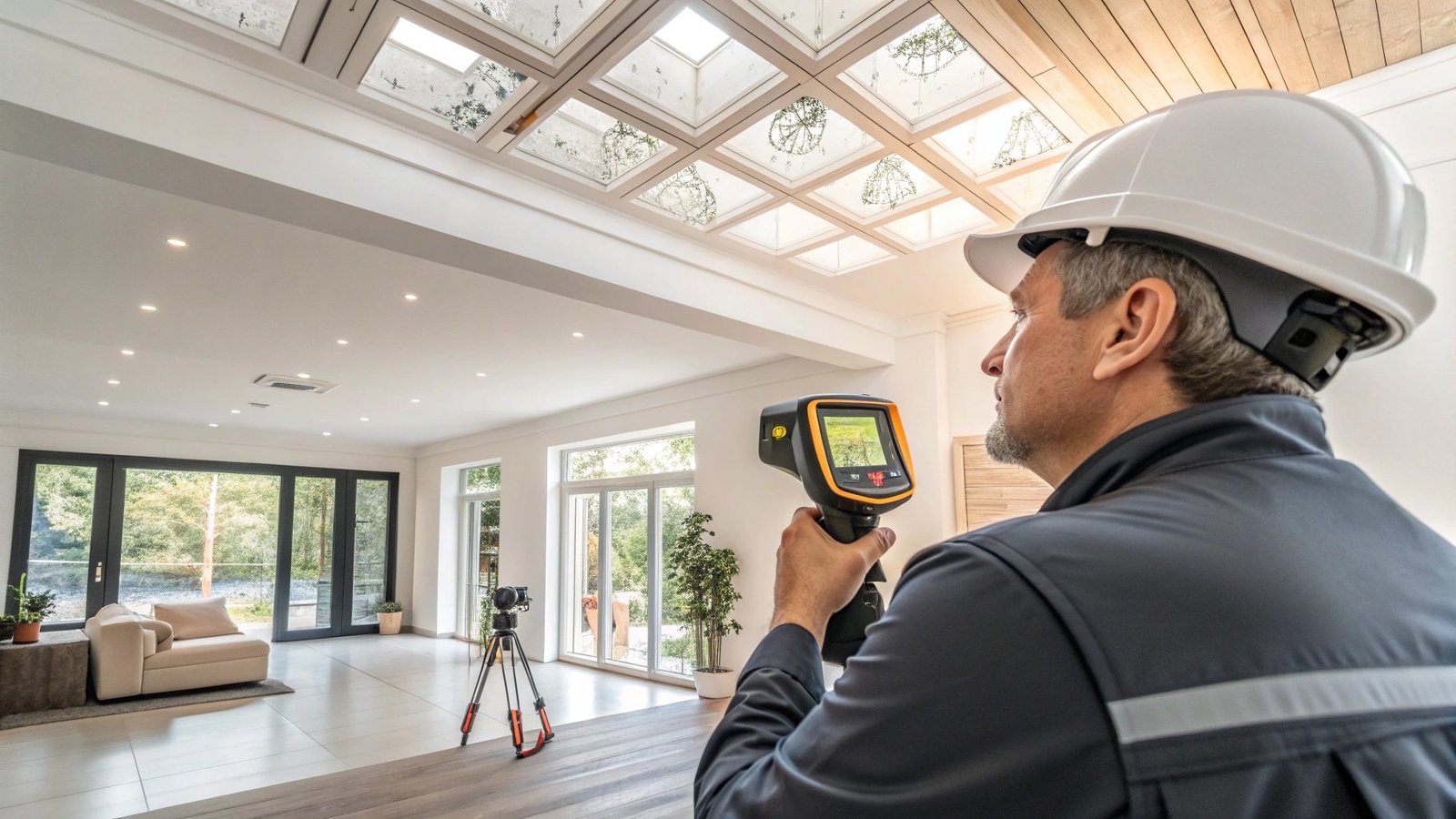 Commercial property survey using professional equipment